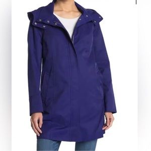 Cole Haan Cobalt Blue Rain Jacket
Size Small with Hood  NWT